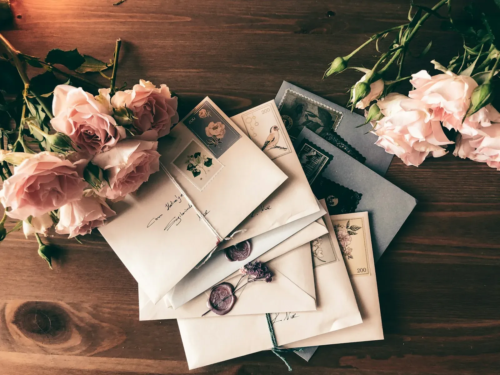 Pink roses on white wrapping paper — Roaring Wrap flower packaging in use